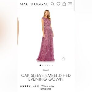 MacDuggal formal gown- plum color- size 8